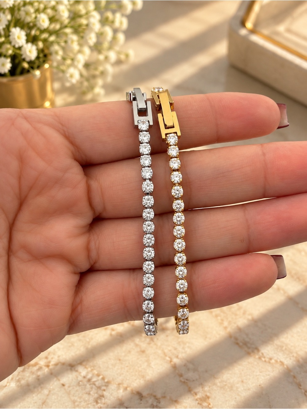 Elegant Gold Tennis Bracelet